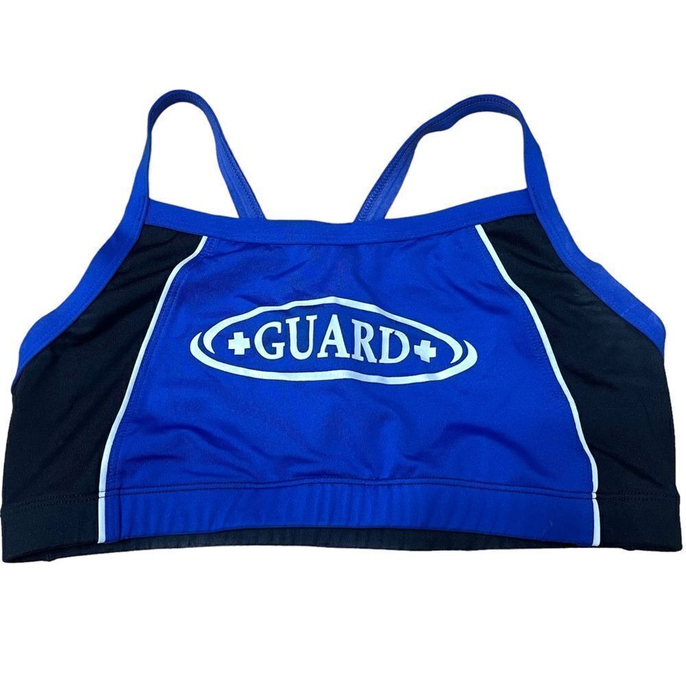 Rise Aquatics Blue and Black‎ Lifeguard Swimsuit Top Medium